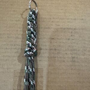 Elegant Braided Keychain in Green and Brown